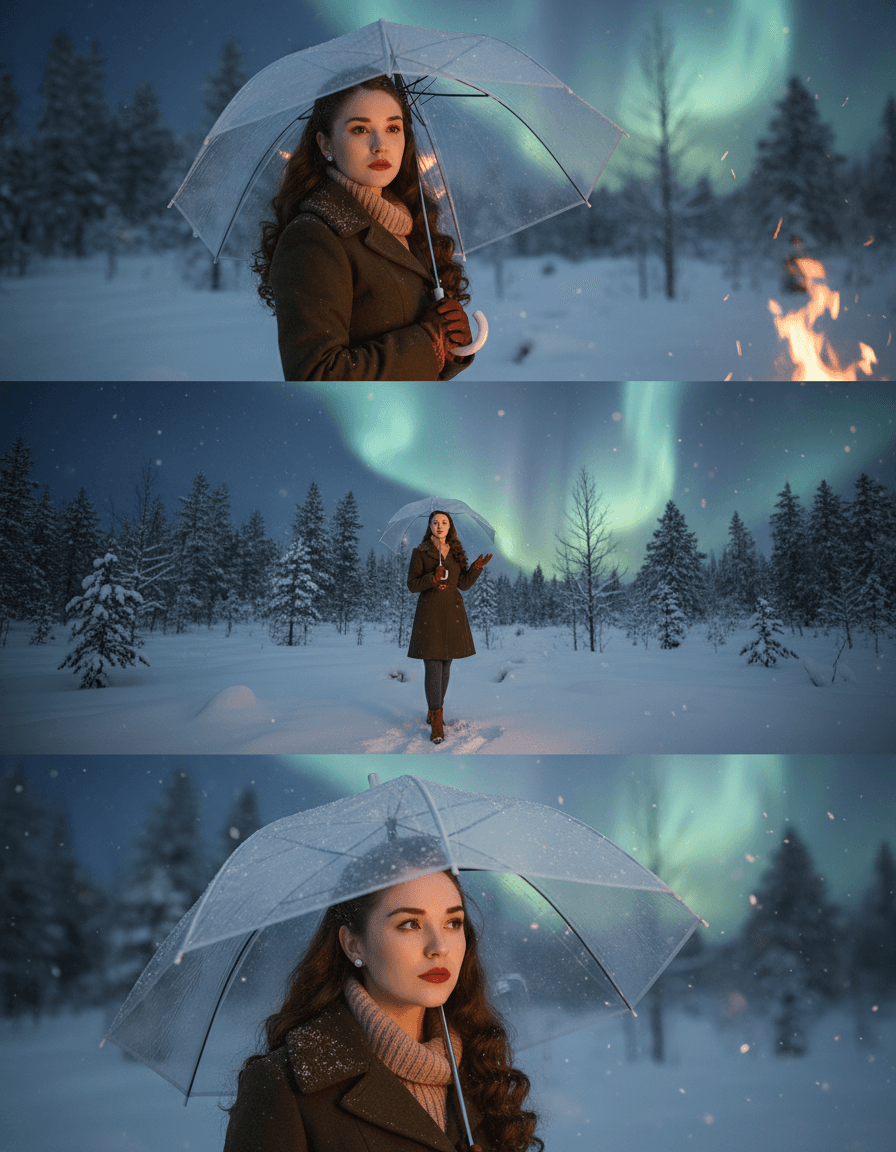 Winter Aurora Triptych